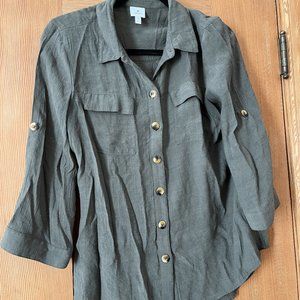 Olive Green Dressbarn Buttondown
